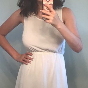 Criss Cross Back White Mini Dress